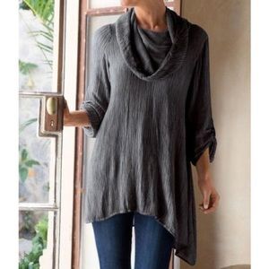 Soft Surroundings Crinkle Asymmetrical Top Size Small 28773